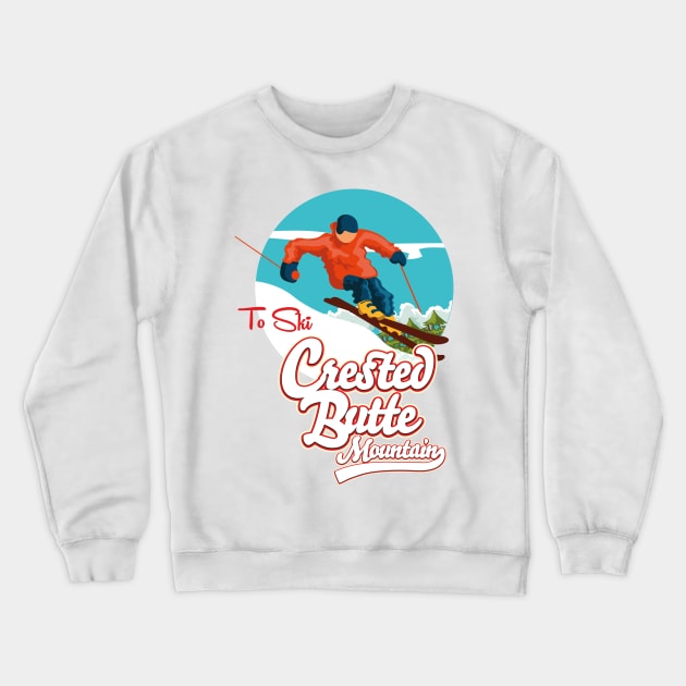 The Ski - Crested Butte Mountain Crewneck Sweatshirt by nickemporium1